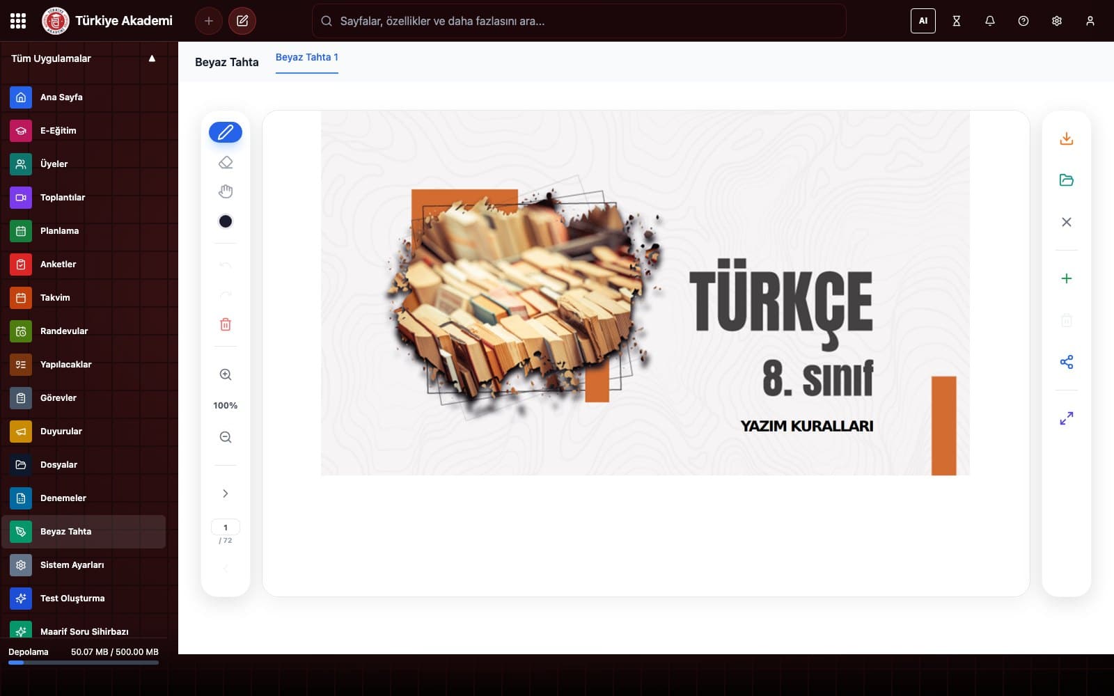 Türkiye Akademi denemeler ve sınav takip ekranı